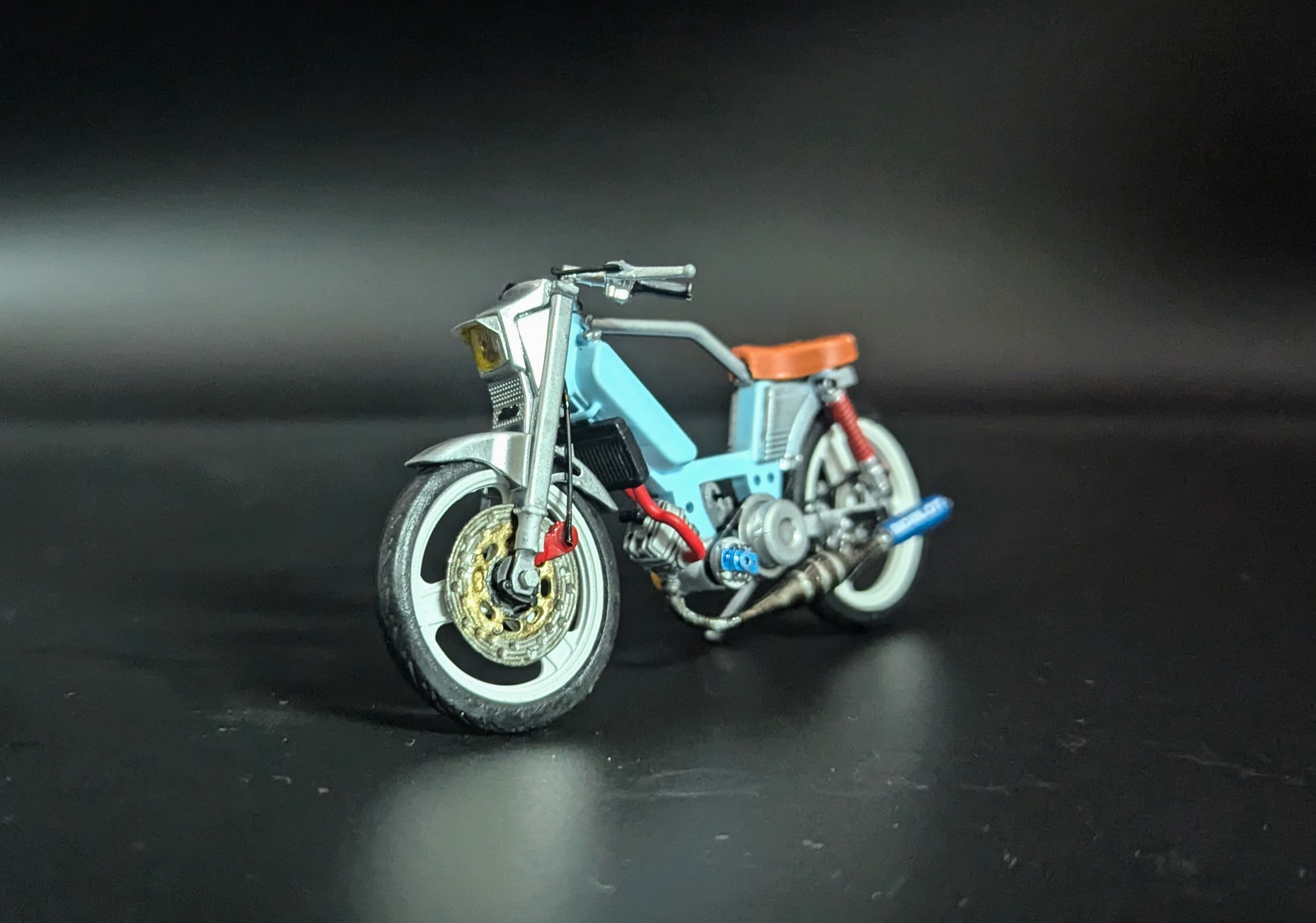 Peugeot 103 Sp Bleu Spx Cafe Racer Pot Bidalot 1/18