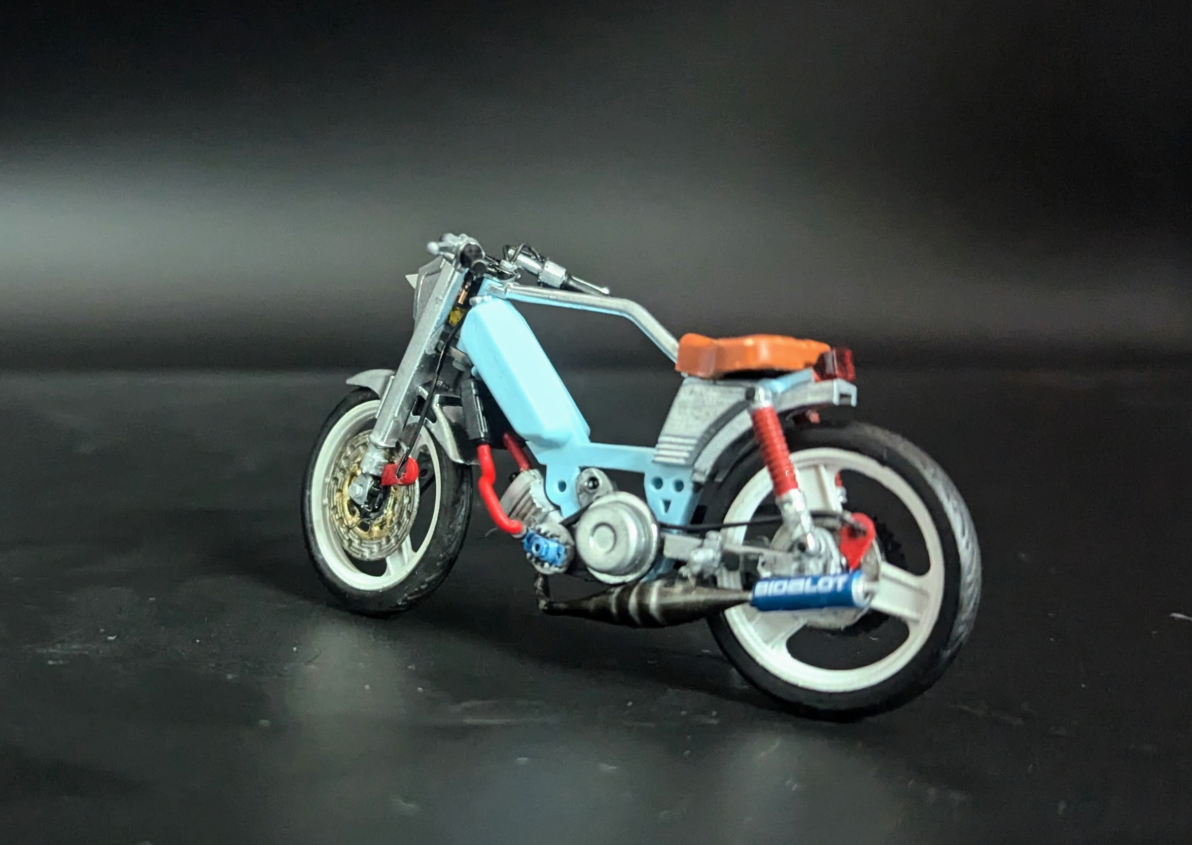 Peugeot 103 Sp Bleu Spx Cafe Racer Pot Bidalot 1/18