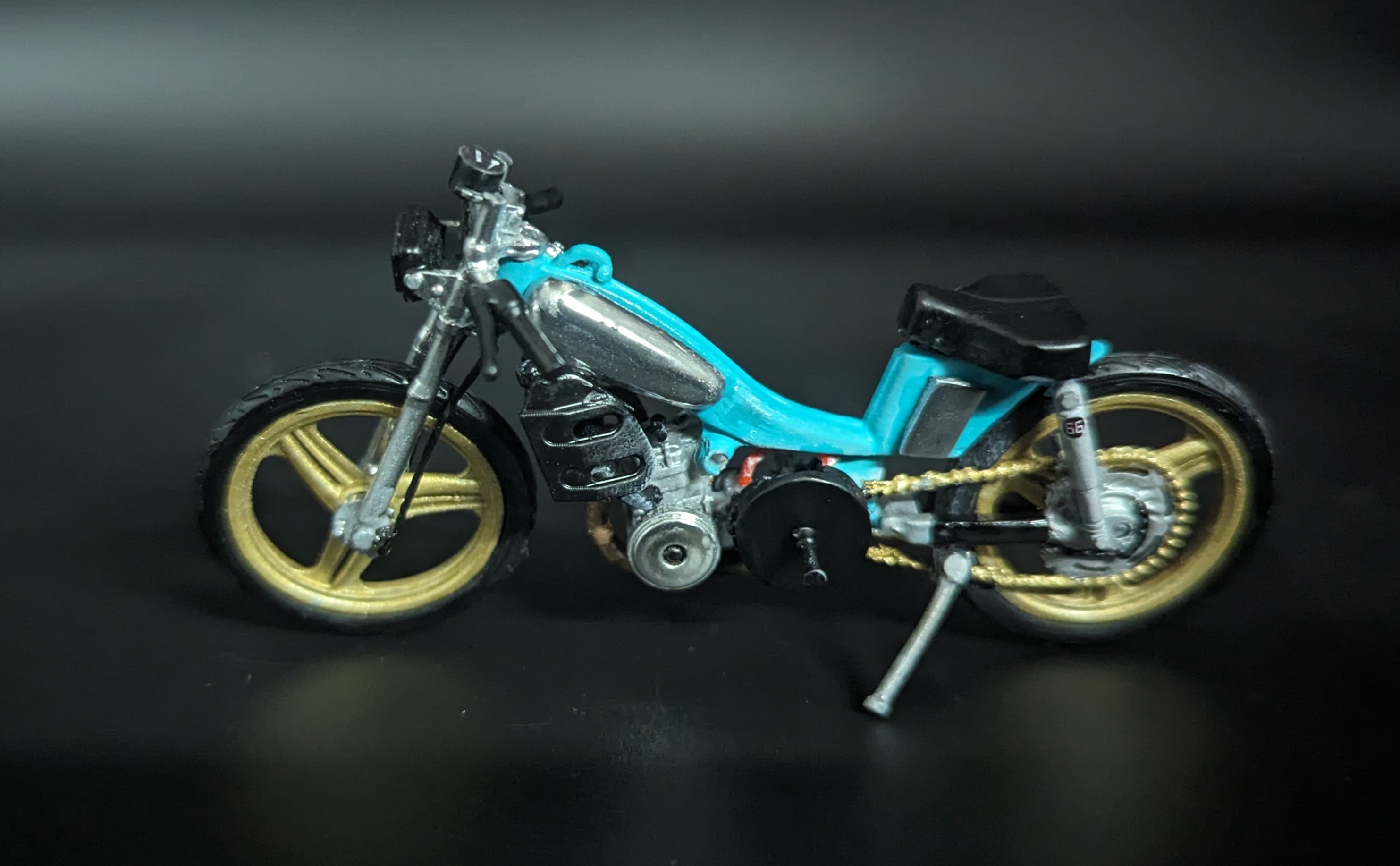 Mbk Av88  Bleu Cafe Racer Sur Mesure 1/18