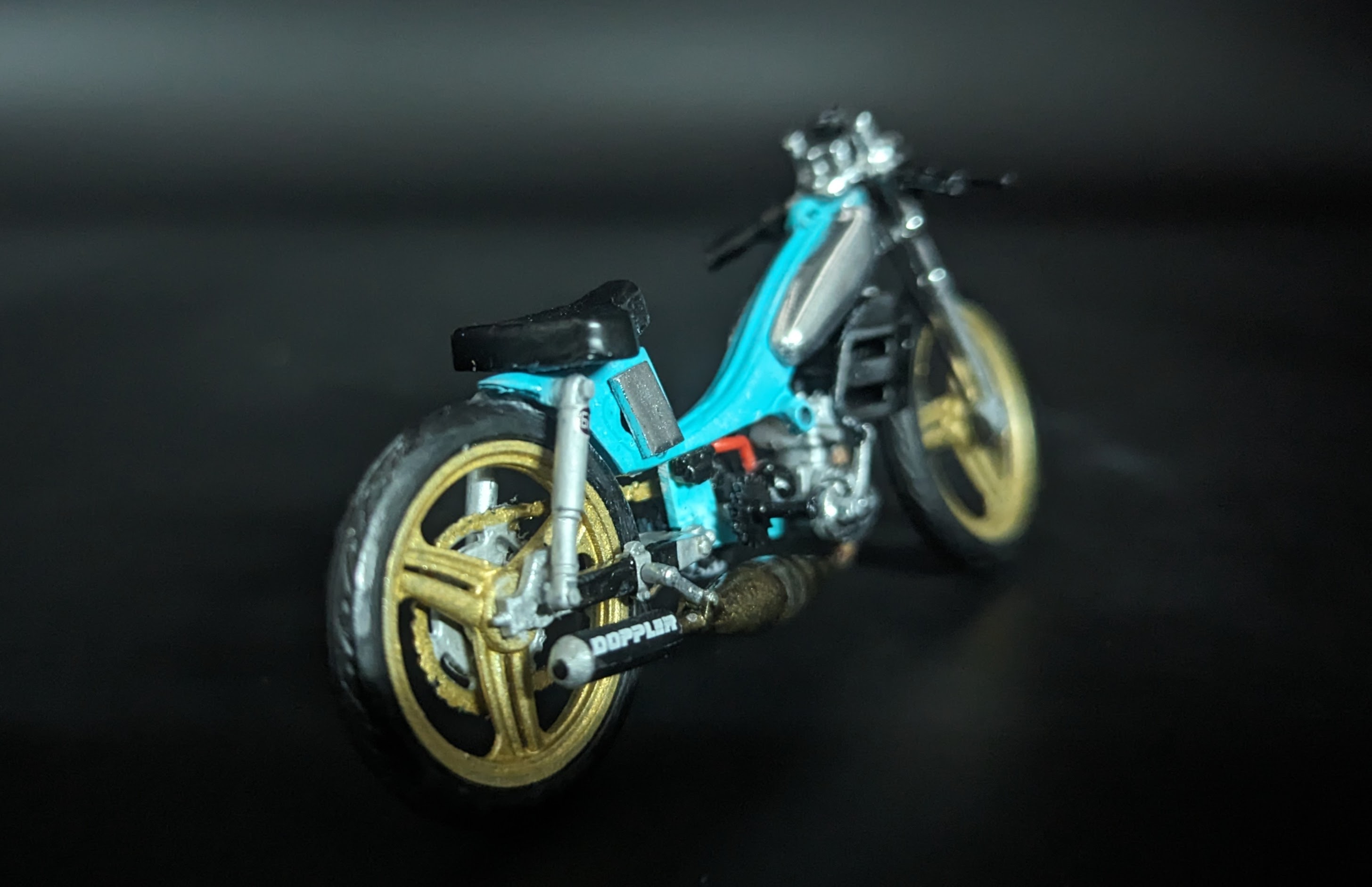 Mbk Av88  Bleu Cafe Racer Sur Mesure 1/18