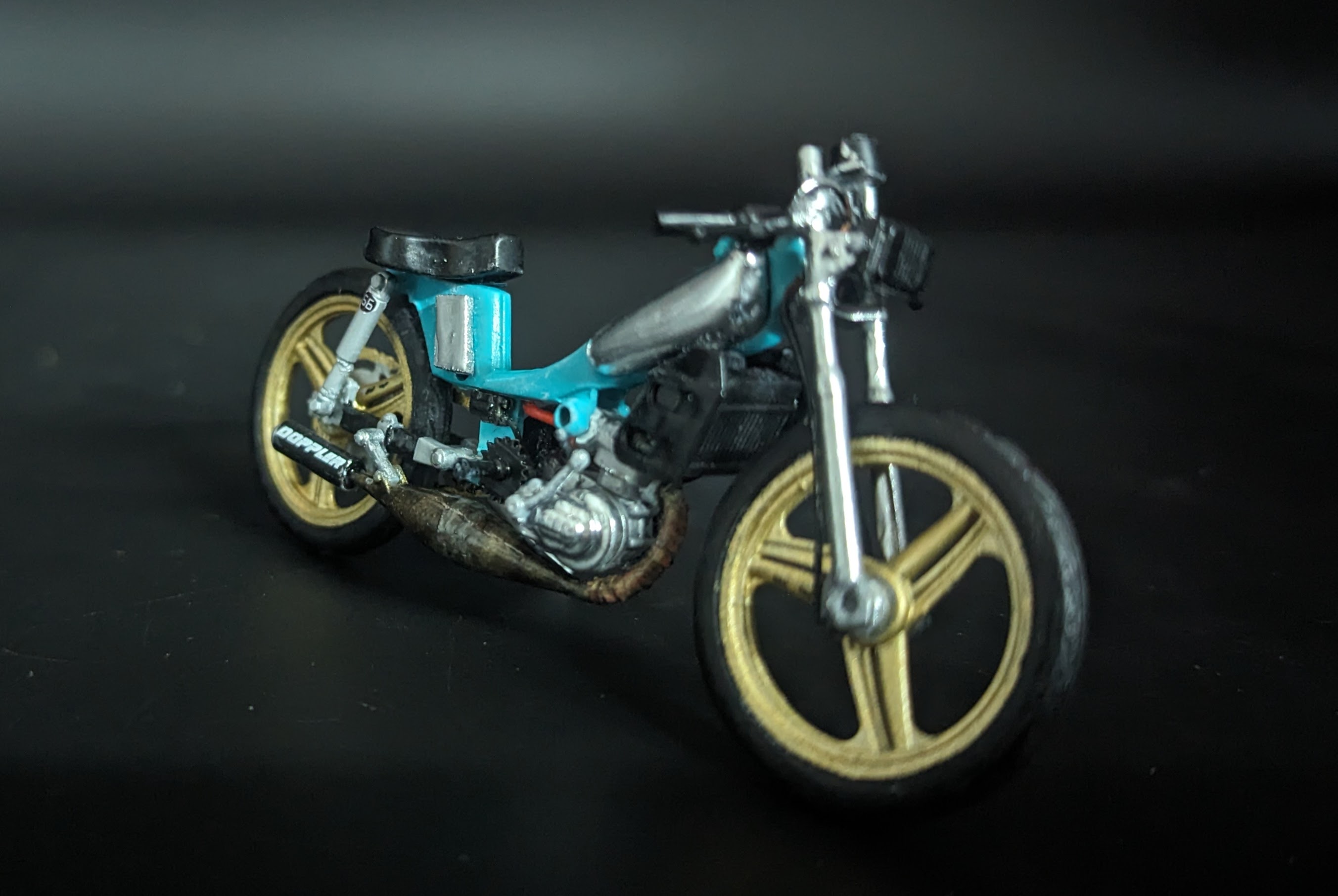 Mbk Av88  Bleu Cafe Racer Sur Mesure 1/18